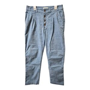 Sundance Bastille‎ Easy Pants Blue Floral Print Button Fly Women's 4